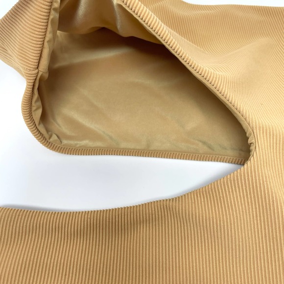 Beach Riot Celine Ribbed One Piece Bathing Suit In Golden Sands Small New - Picture 10 of 11